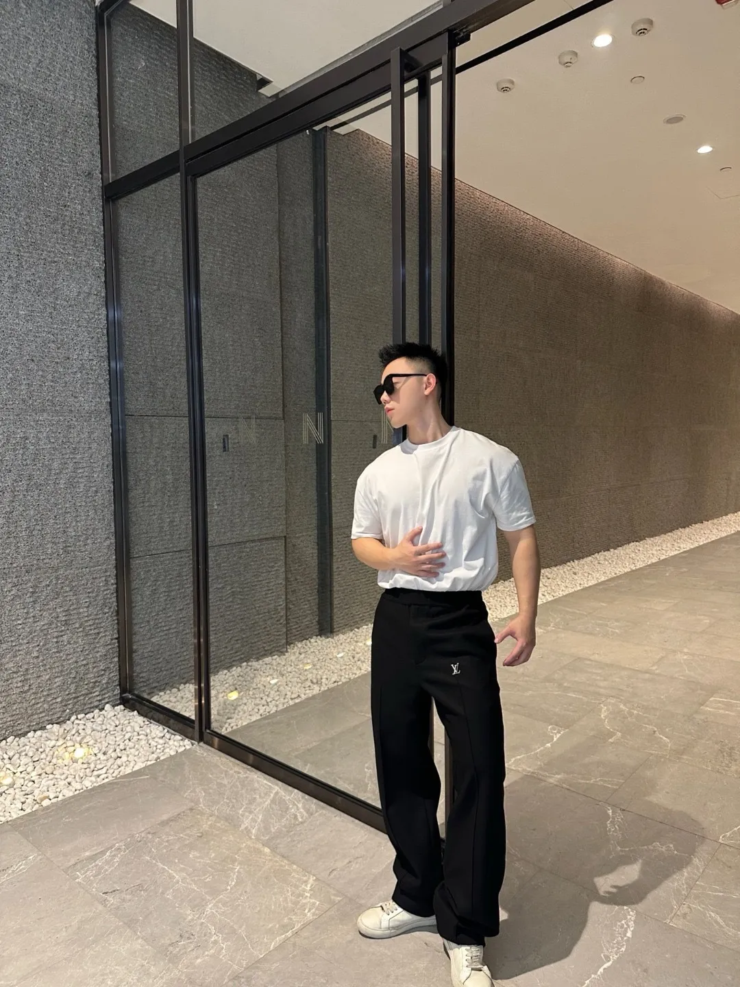 Louis Vuitton/Louis Vuitton 25Fw metal logo suit trousers